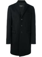Dsquared2 Single Breasted Short Coat, Men's, Size: 48, Black, Cotton/polyester/cashmere