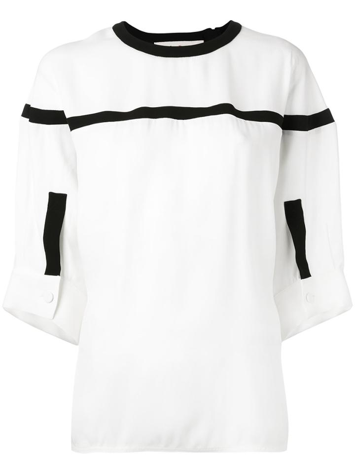 Marni Contrast Trim Blouse - White