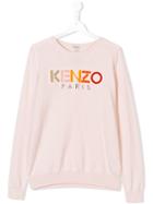 Kenzo Kids Logo Motif Jumper - Pink & Purple
