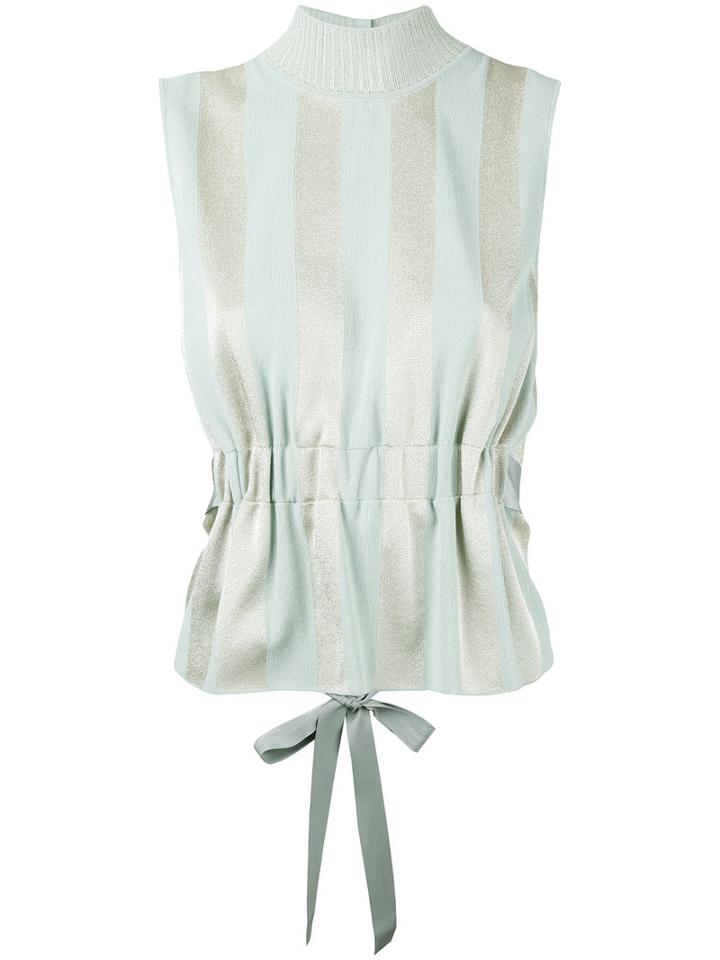 Fendi - 'daphne' Striped Sleeveless Top - Women - Polyester/viscose - 40, Green, Polyester/viscose