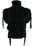 Aganovich Ruched Tape Top - Black