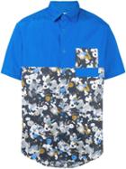 Kenzo Printed Panel Shirt, Men's, Size: Small, Blue, Cotton