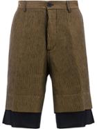 Ann Demeulemeester Striped Tailored Shorts - Gold