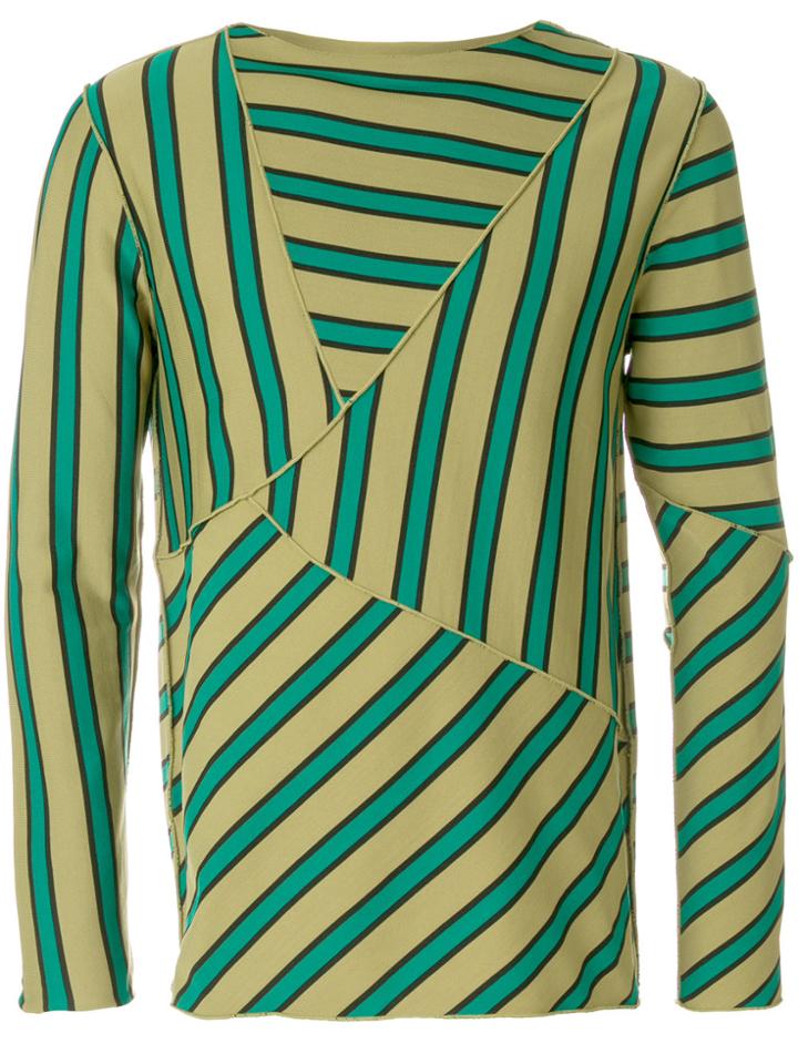Marni Striped Asymmetric Sweater - Green