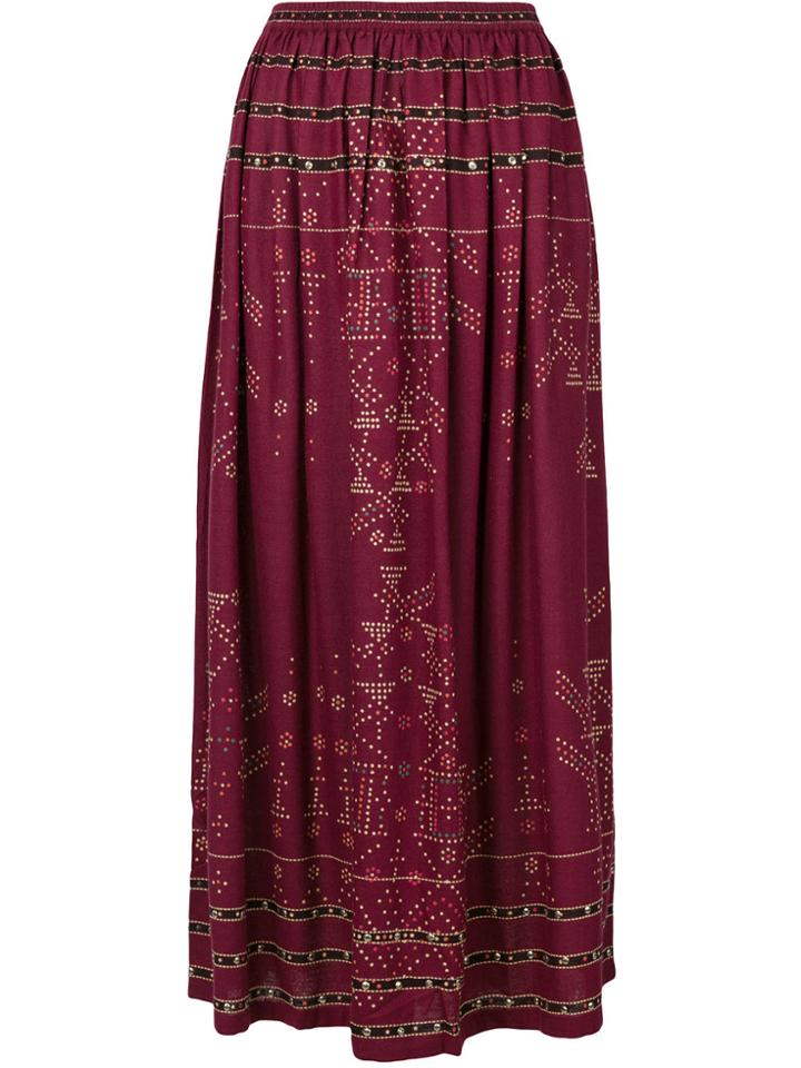 Mes Demoiselles Printed Full Skirt - Red