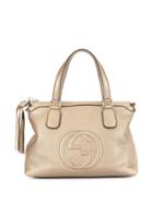 Gucci Pre-owned Gg Embroidered Tote - Gold