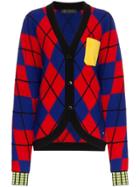 Versace Argyle Cashmere And Wool Cardigan - Unavailable