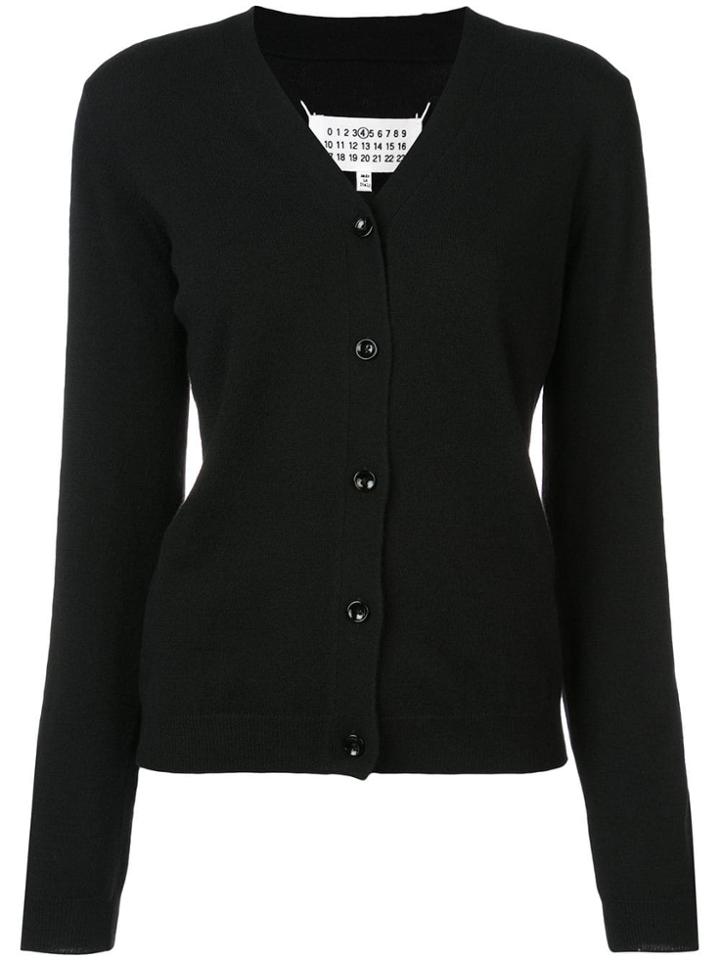 Maison Margiela Fitted V-neck Cardigan - Black