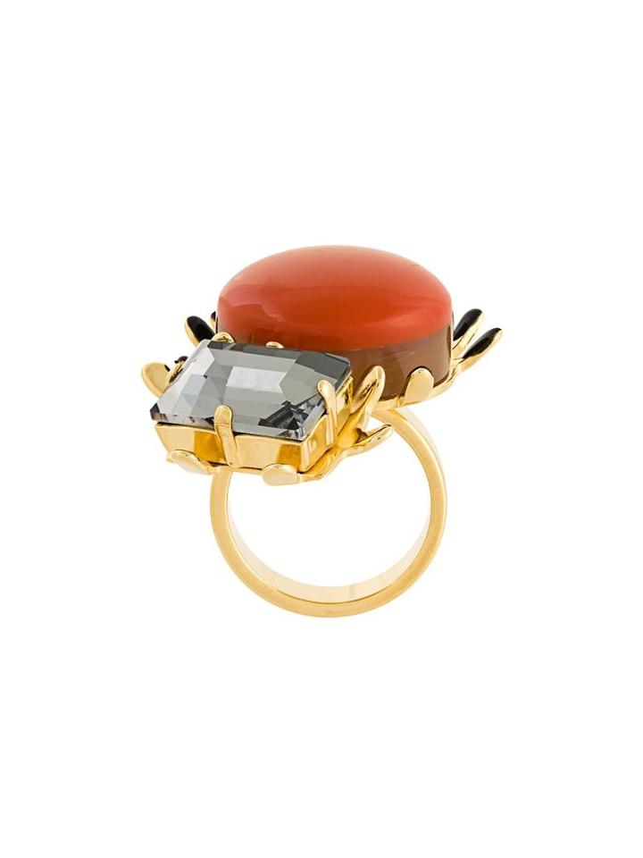 Marni Resin Embellished Ring, Women's, Yellow/orange