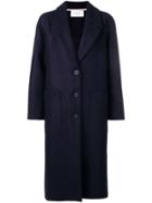 Harris Wharf London Buttoned Up Coat - Blue