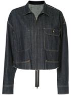 Yohji Yamamoto Cropped Denim Jacket - Blue