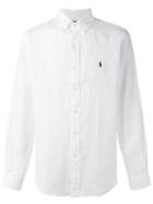 Polo Ralph Lauren Embroidered Logo Shirt, Men's, Size: Medium, White, Linen/flax