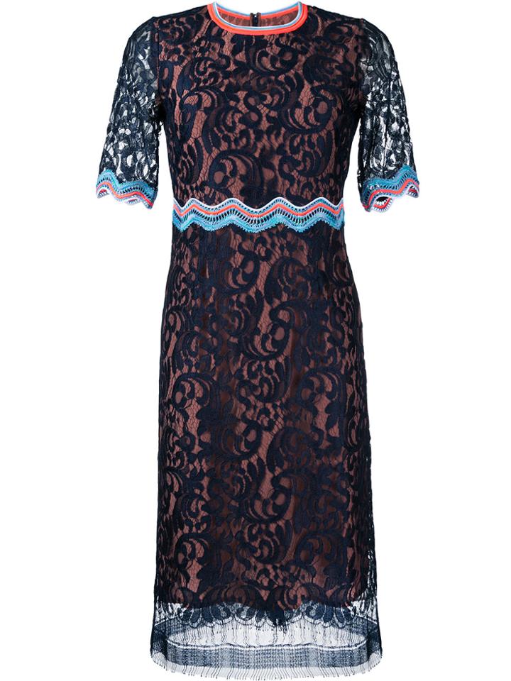 Peter Pilotto Ric-rac Trim Lace Dress - Blue