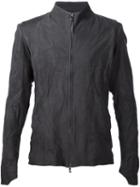 Devoa Leather Zip Jacket, Men's, Size: 3, Black, Calf Leather/neoprene/nylon/polyurethane