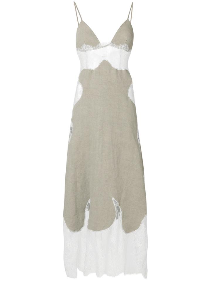 Off-white Panelled Lace Slip Dress - Nude & Neutrals
