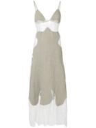 Off-white Panelled Lace Slip Dress - Nude & Neutrals