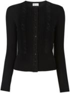 Red Valentino Lace Insert Cardigan, Women's, Size: Large, Black, Cotton/virgin Wool