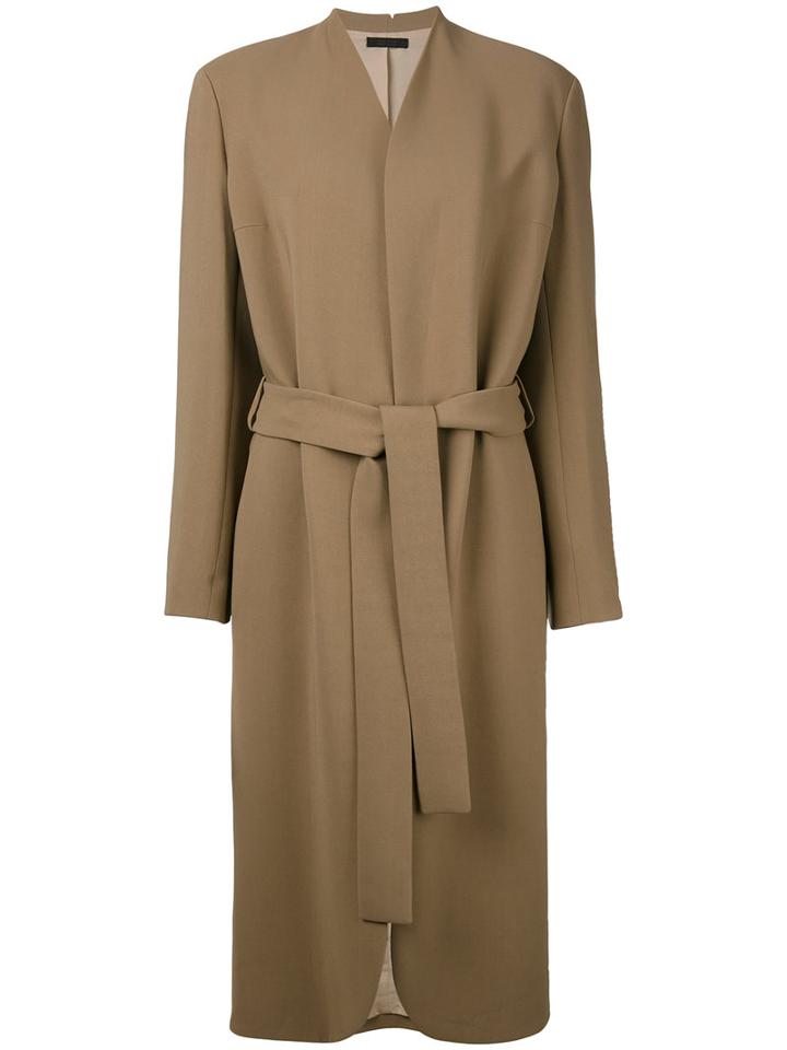 The Row - Belted Midi Coat - Women - Silk/spandex/elastane/viscose - S, Brown, Silk/spandex/elastane/viscose