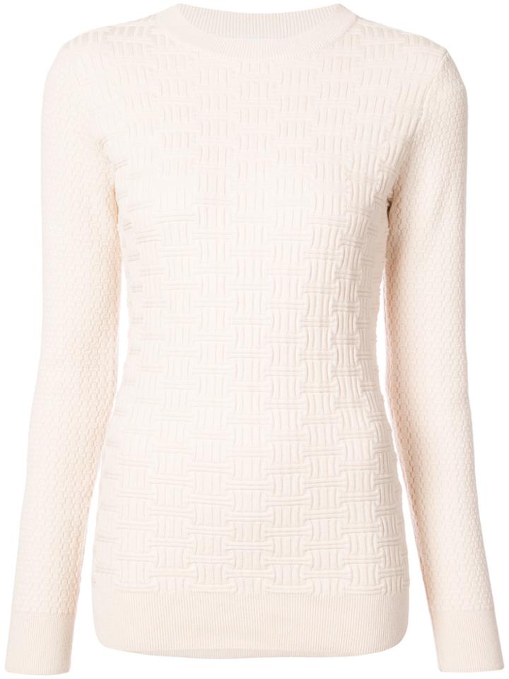 Carven Textured Rib Knit Sweater - White