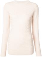 Carven Textured Rib Knit Sweater - White