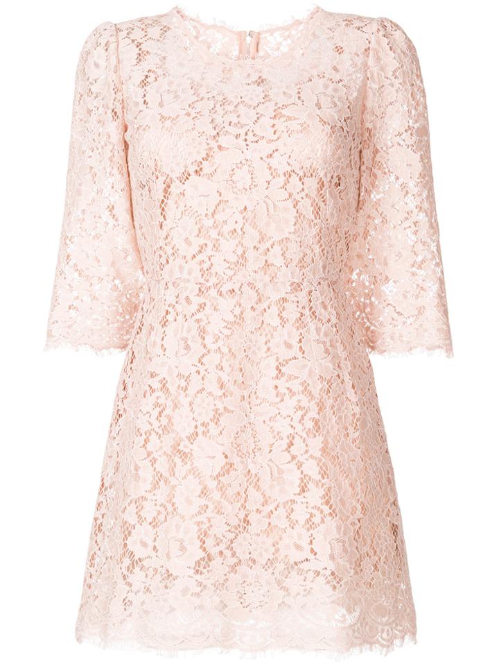 Dolce & Gabbana Lace Mini Dress - Nude & Neutrals