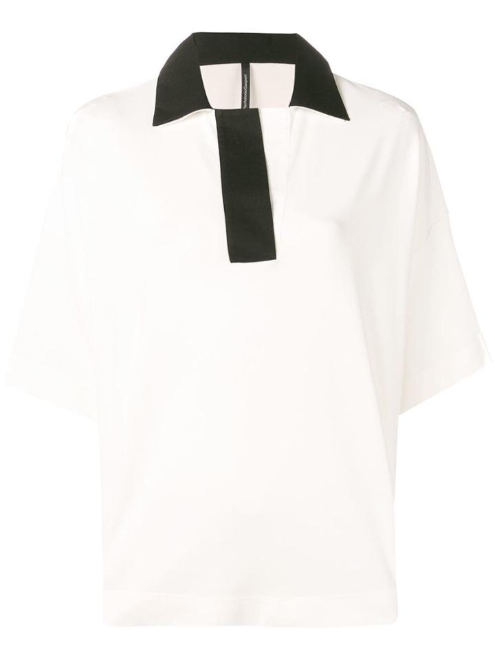 Pierantoniogaspari Two Tone Polo Top - White