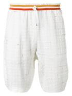 Corelate Colour Print Embroidered Shorts - White