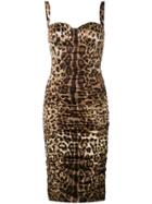 Dolce & Gabbana Leopard Print Midi Dress - Neutrals