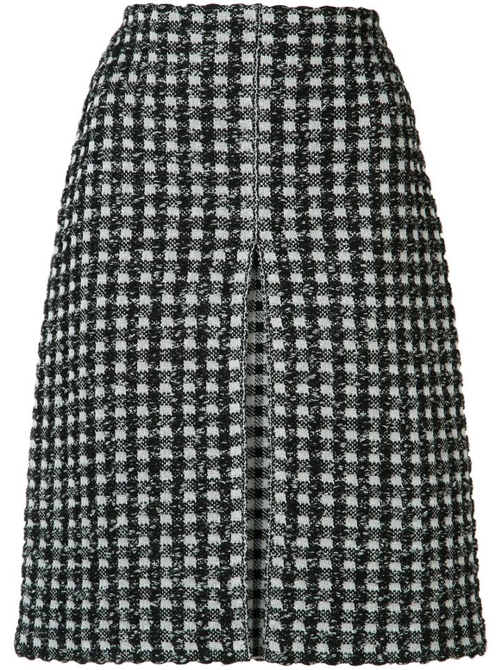 Sonia Rykiel Houndstooth Pattern Skirt, Women's, Size: Medium, Black, Cotton/polyamide/wool/viscose