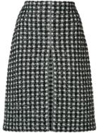Sonia Rykiel Houndstooth Pattern Skirt, Women's, Size: Medium, Black, Cotton/polyamide/wool/viscose
