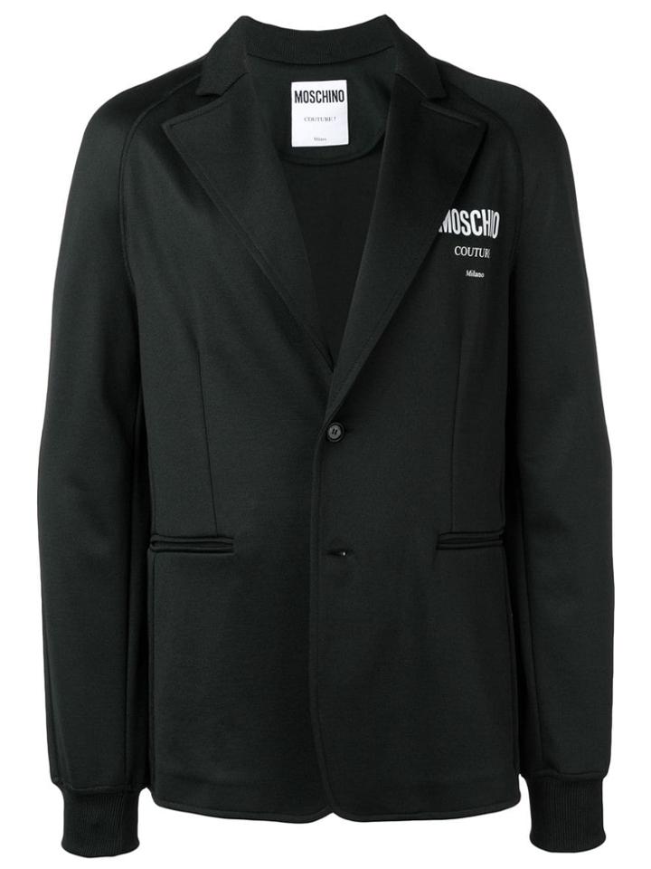 Moschino Logo Print Blazer - Black