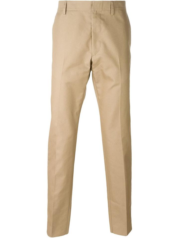 Valentino Straight Leg Trousers, Men's, Size: 50, Nude/neutrals, Cotton/polyamide