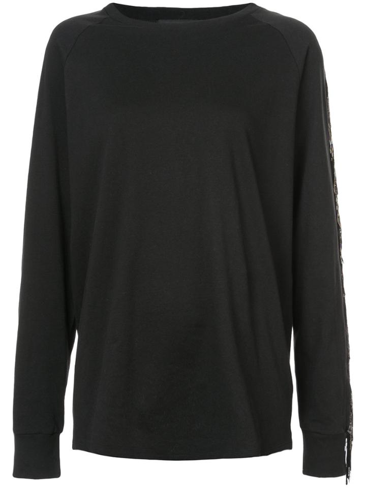 Baja East Tassel Sleeve Sweatshirt - Black