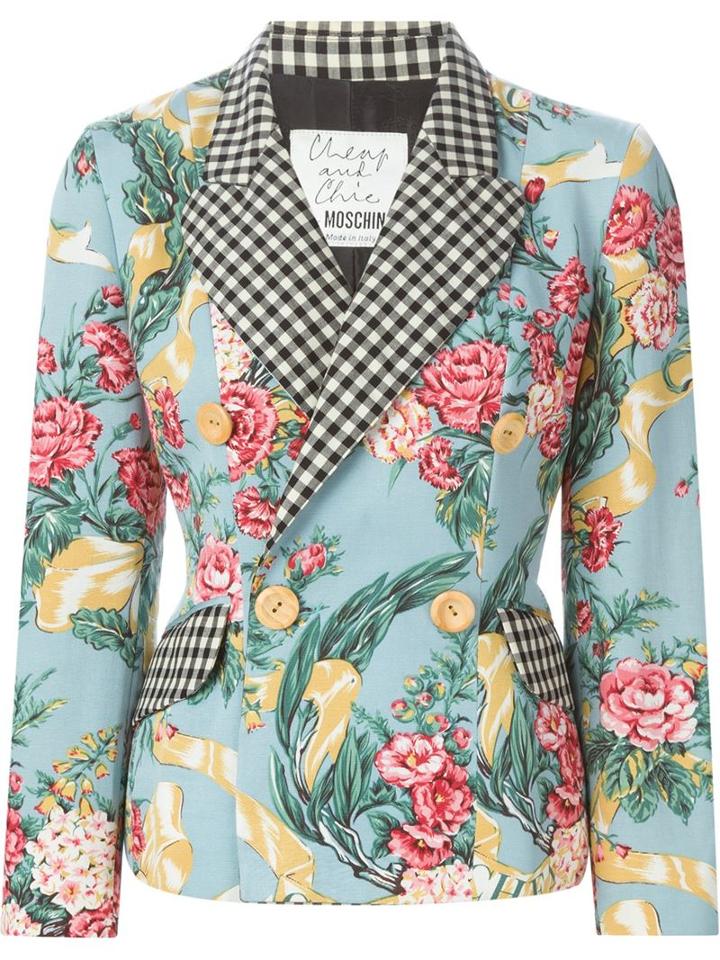 Moschino Vintage Floral Gingham Blazer