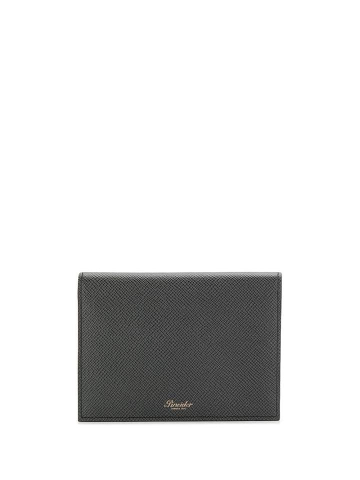Pineider Bi-fold Logo Cardholder - Black