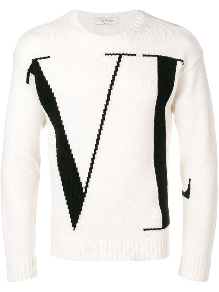 Valentino Cashmere Vltn Jumper - White