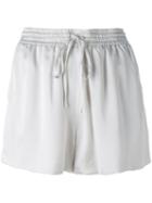 Chloé Satin Drawstring Shorts, Women's, Size: 36, Grey, Silk