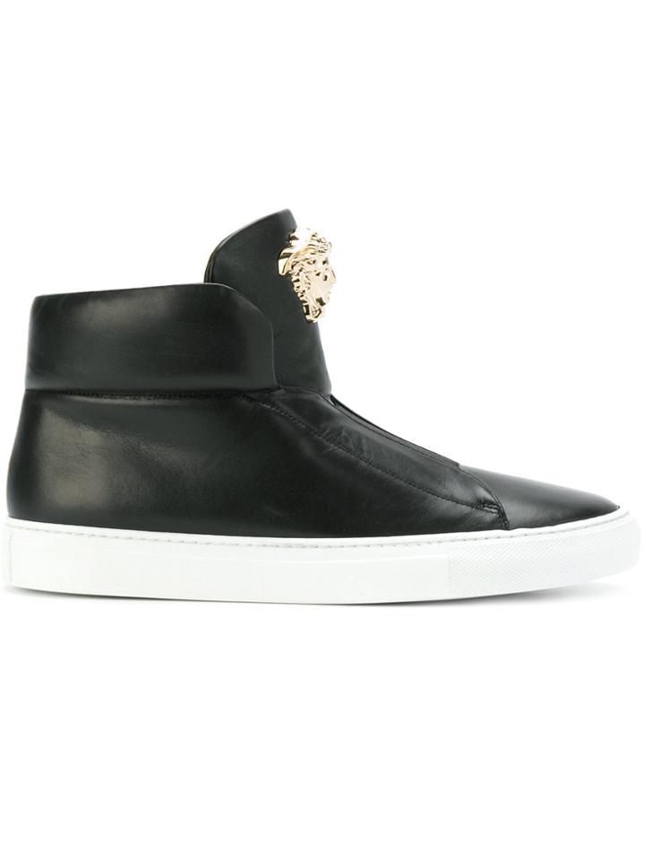 Versace Medusa Plaque Sneakers - Black