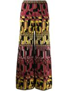 M Missoni Patterned Palazzo Trousers - Red