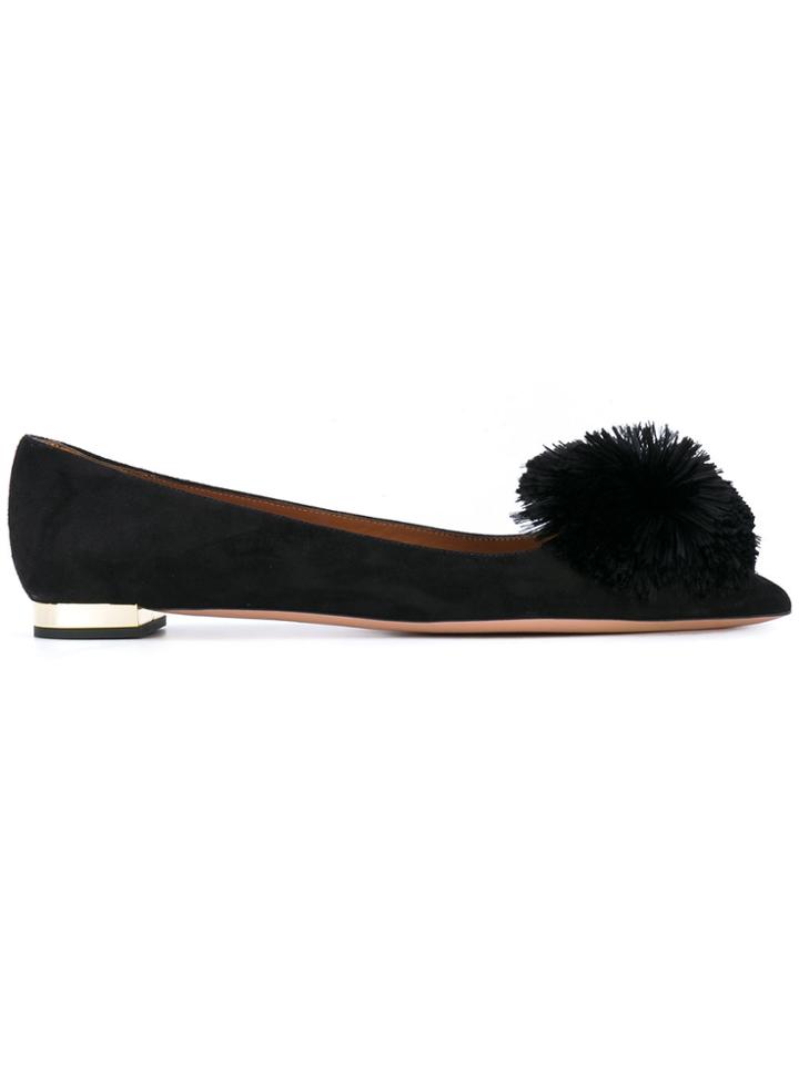 Aquazzura 'powder Puff' Ballerinas - Black