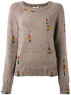Marc Jacobs - Rainbow Beaded Jumper - Women - Polyester/cashmere/wool/glass - L, Nude/neutrals, Polyester/cashmere/wool/glass