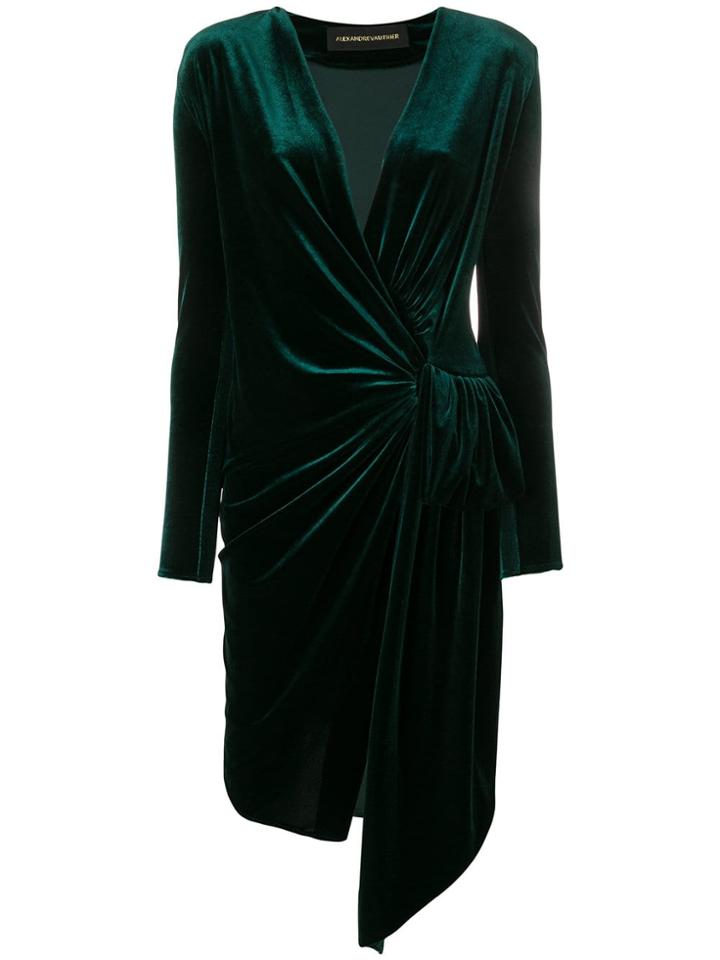 Alexandre Vauthier Gathered V-neck Dress - Green