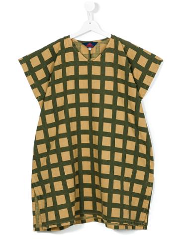 The Animal Observatory Plaid Shift Dress, Toddler, Size: 4 Yrs, White
