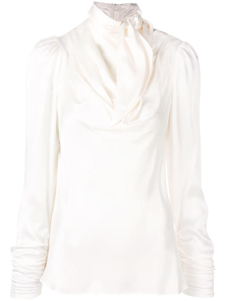 Zimmermann Ruched Scarf Neck Top - White