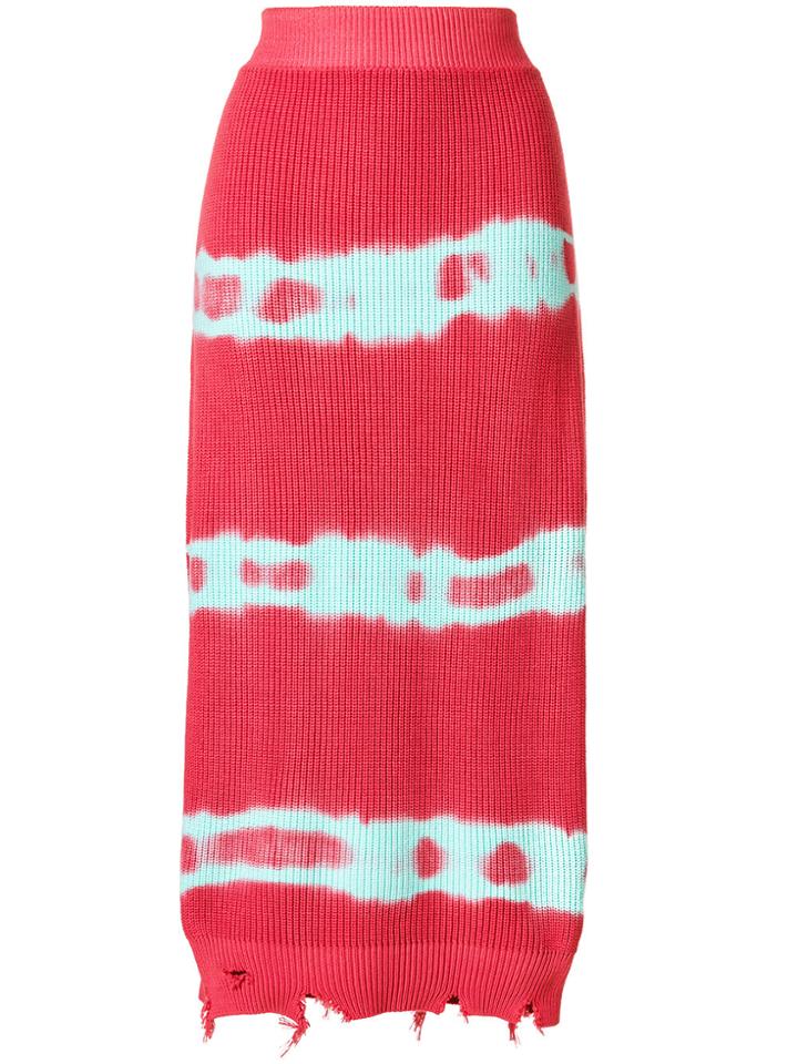 Msgm Tie Dye Jersey Skirt - Pink & Purple