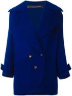Jean Louis Scherrer Vintage Button Front Short Coat, Women's, Size: 40, Blue