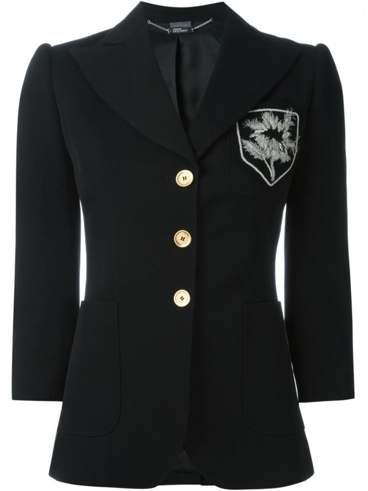 Alexander Mcqueen Embroidered Pocket Blazer