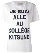 Maison Kitsuné Quote Print T-shirt, Women's, Size: Small, White, Cotton