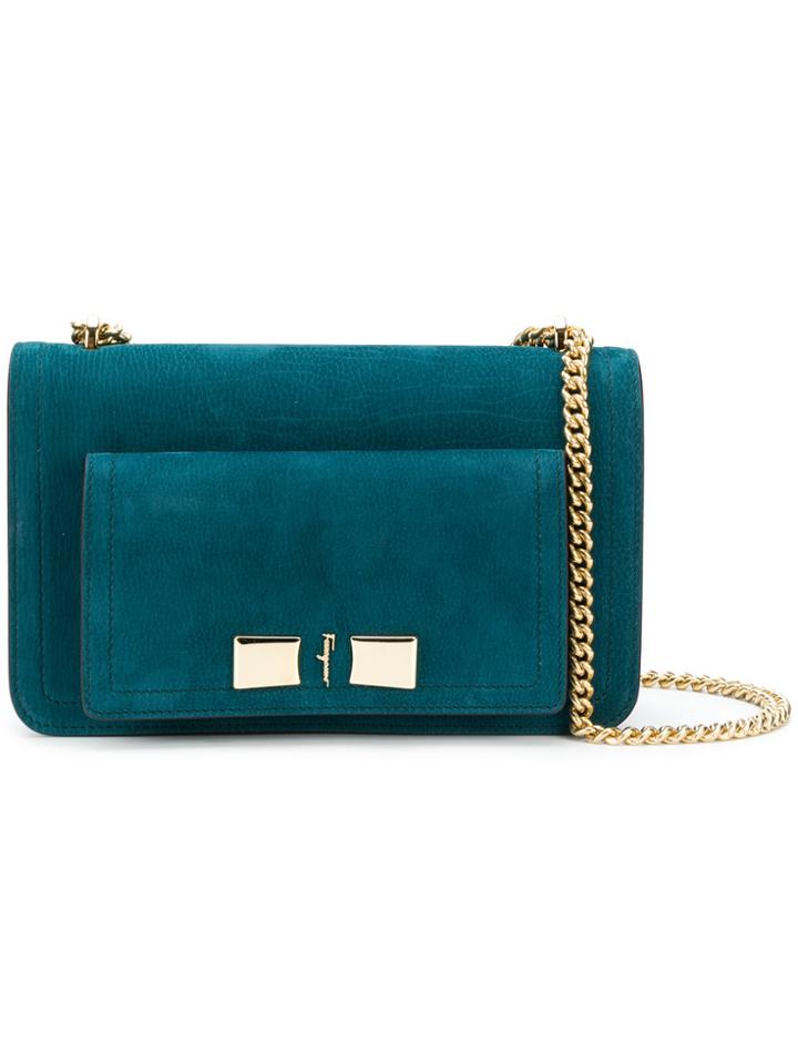 Salvatore Ferragamo Vara Essential Shoulder Bag - Blue