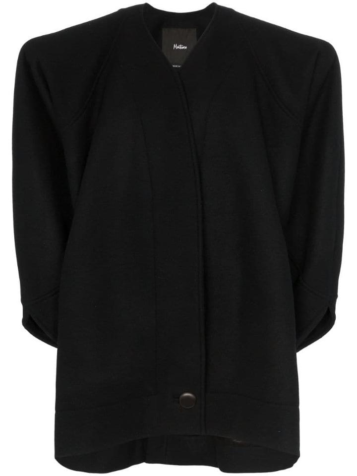 Montana Single-breasted Structured Wool Coat - Black